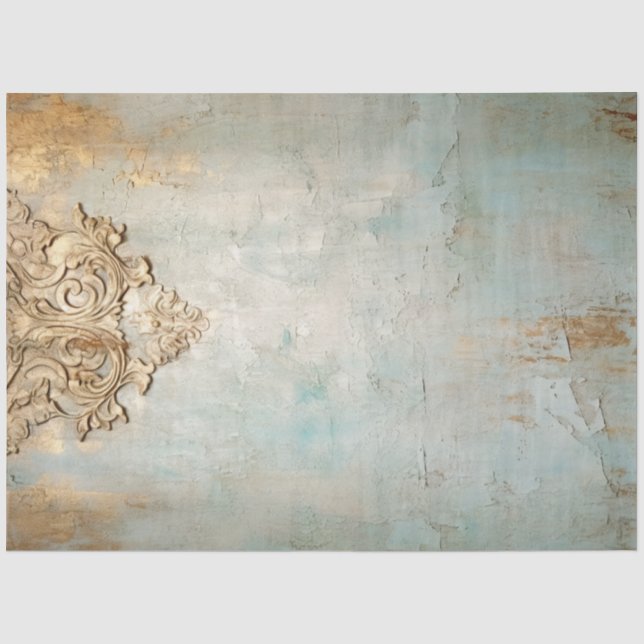 Antique Blue Romance Design Serie 12 Seidenpapier (Vorderseite)
