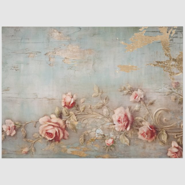 Antique Blue Romance Design Serie 14 Seidenpapier (Vorderseite)