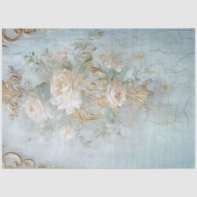 Antique Blue Romance Design Serie 20 Seidenpapier (Vorderseite)