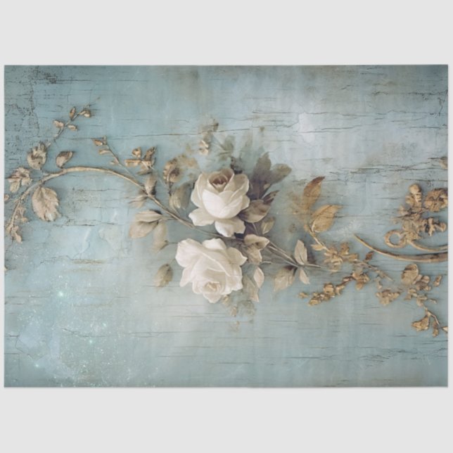 Antique Blue Romance Design Serie 5 Seidenpapier (Vorderseite)