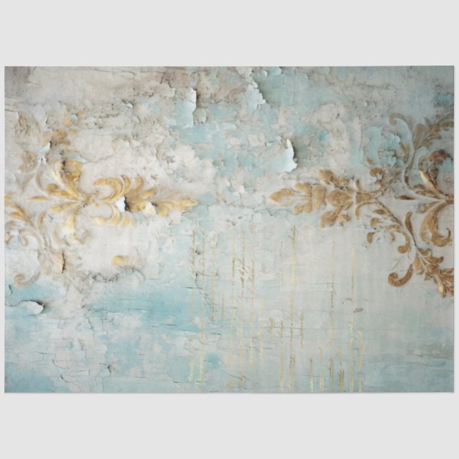 Antique Blue Romance Design Serie 6 Seidenpapier (Vorderseite)