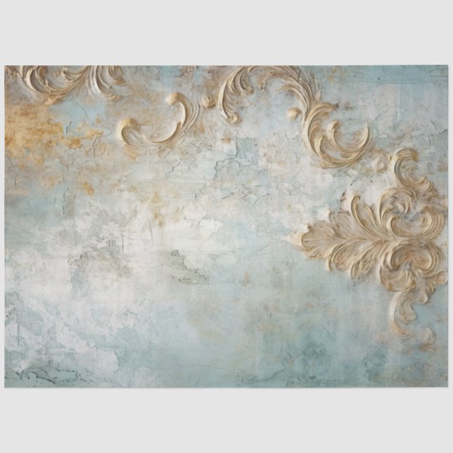 Antique Blue Romance Design Serie 8 Seidenpapier (Vorderseite)
