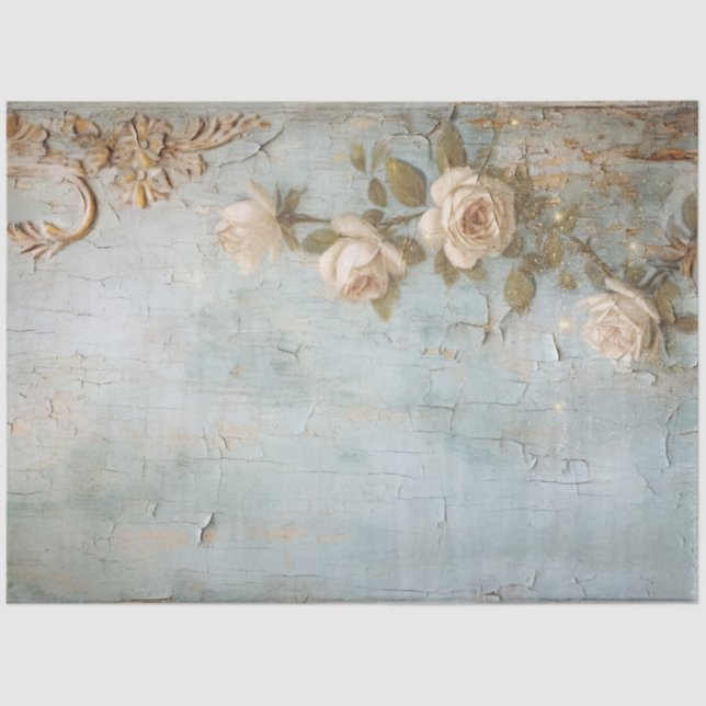 Antique Blue Romance Design Serie 9 Seidenpapier (Vorderseite)