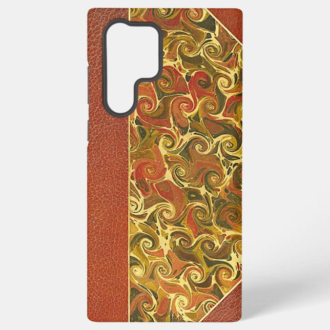 Antique Book Cover, Ornate Swirl Pattern Samsung Galaxy Hülle (Rückseite)
