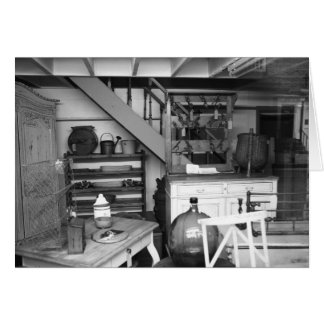 Antique boutique noir et blanc carte blanche