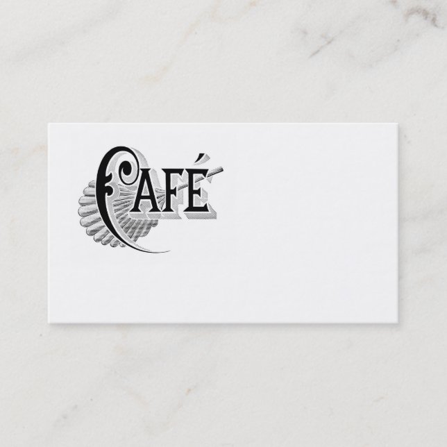 Antique Café Français Logo Carte de visite (Devant)