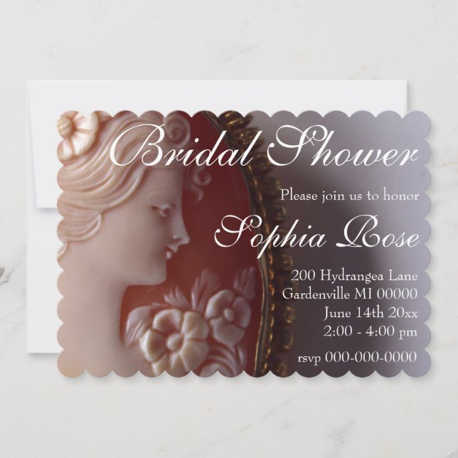 Antique Cameo Einladung (Vorderseite)