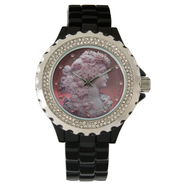 ANTIQUE CAMEO, LADY MIT GRABEN UND GRAPEVINEN ARMBANDUHR (Vorderseite)