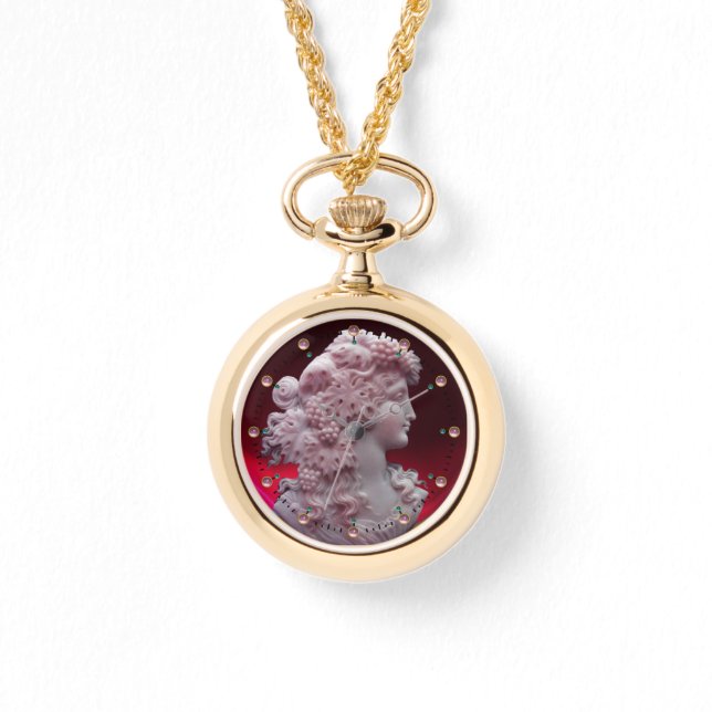 ANTIQUE CAMEO, LADY MIT GRABEN UND GRAPEVINEN ARMBANDUHR (Vorderseite)