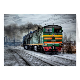 Antique carte blanche de train Locomotive