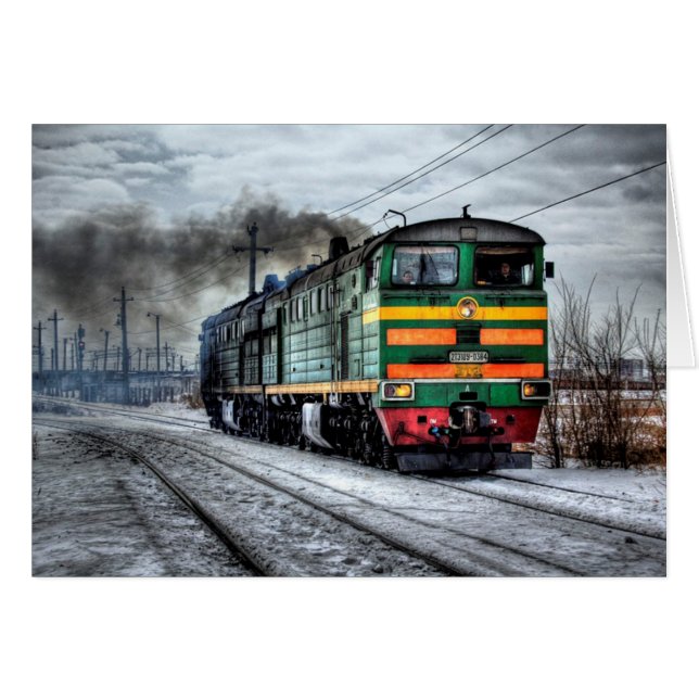 Antique carte blanche de train Locomotive (Devant horizontal)