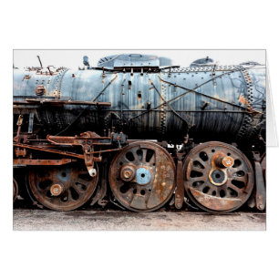 Antique carte blanche de train Locomotive