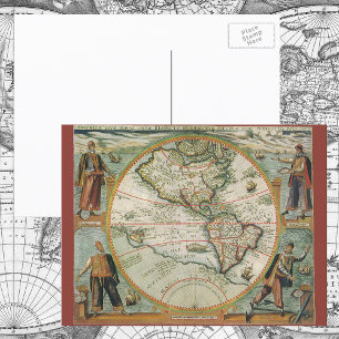 Antique carte du Vieux Monde des Amériques, 1597