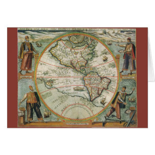 Antique carte du Vieux Monde des Amériques, 1597