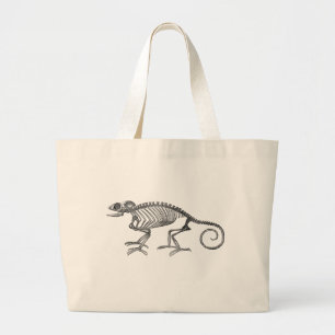 Antique Chameleon Skelett on Tote Bag Jumbo Stoffbeutel