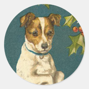 Antique chien autocollant de Noël