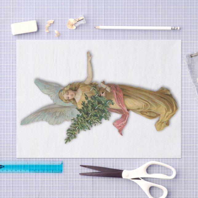 Antique Christmas Angel Victorian Christian Big    Seidenpapier (Handwerk)