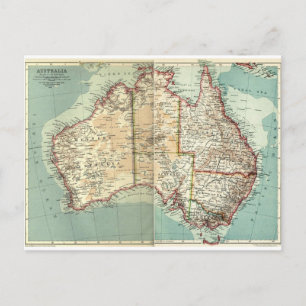 Antique continent australien Vintage carte détaill