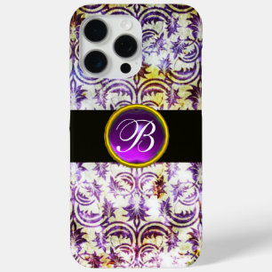 ANTIQUE DAMASK Lila Amethyst Monogramm schwarz Case-Mate iPhone Hülle