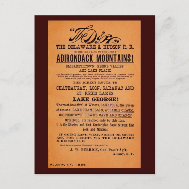 Antique Delaware und Hudson Railad Postkarte (Vorderseite)