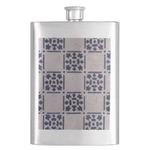 Antique Delft Tile Blue: Klassisches niederländisc Flachmann
