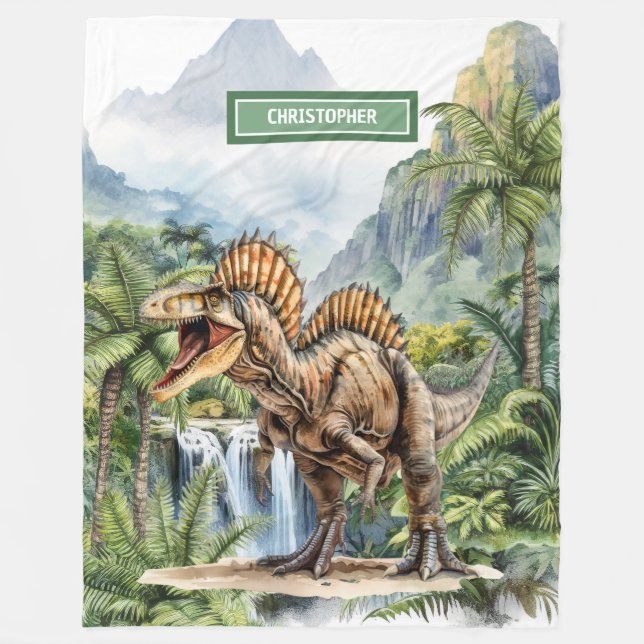 Antique Dinosaur Personalisiert Blanket Boys Gift Fleecedecke (Vorderseite)