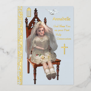 Antique Doll First Communityfoil Card Folien Feiertagskarte