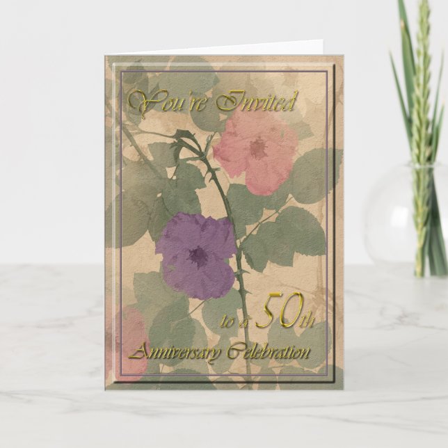 Antique Dusty Rose 50 Jahre alt Karte (Vorderseite)