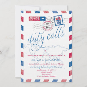 Antique Faire-part de déplacement militaire