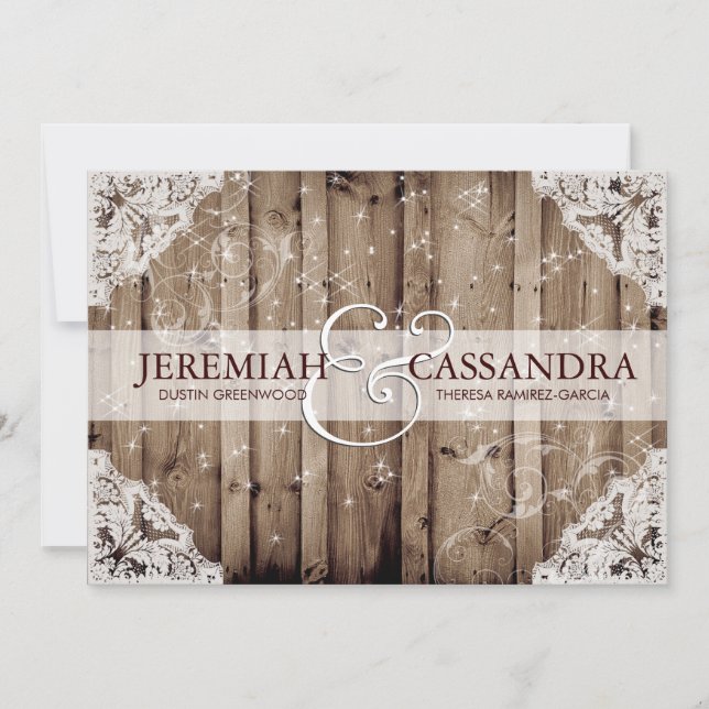 Antique Faire-part de mariage de dentelle blanche  (Devant)