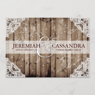 Antique Faire-part de mariage de dentelle blanche