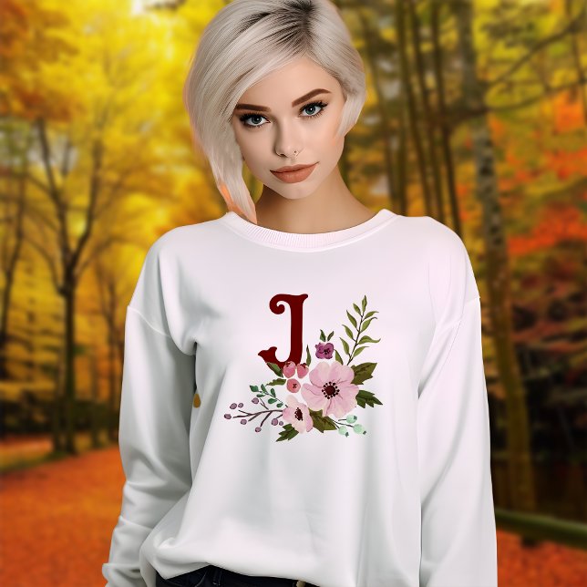 Antique Fall Aesthetics Floral Monogram Sweatshirt (Von Creator hochgeladen)