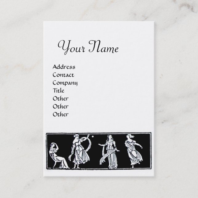 ANTIQUE FASHION MONOGRAM Schwarz-weiß Visitenkarte (Vorderseite)