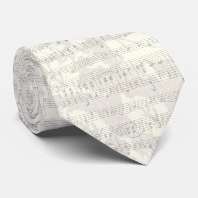 Antique feuille de musique Gris Cravate florale (Roulé)