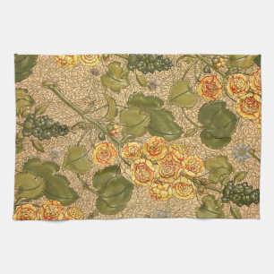 Antique Fleurs Jaunes Serviettes de cuisine