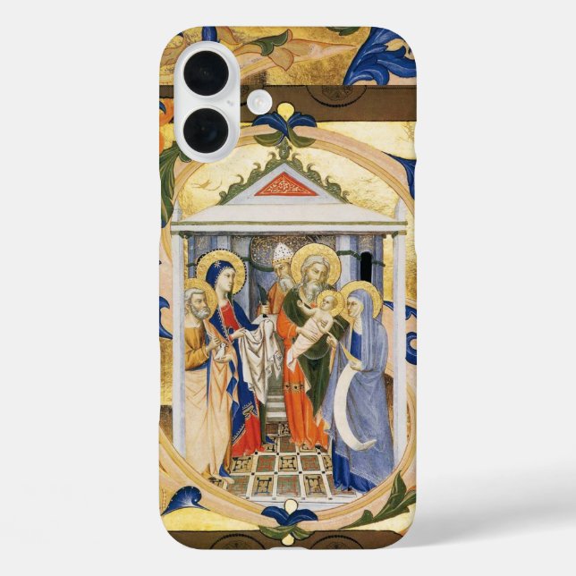 ANTIQUE FLORAL NATIVITY CHRISTMAS PARCHMENT iPhone 16 PLUS HÜLLE (Rückseite)