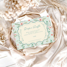 . Antique Floral Scalloped Diapper Raffle Begleitkarte