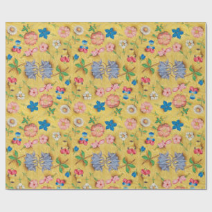 ANTIQUE FLORALE PARCHMENT / WILDE ROSE UND STIEFMÜ GESCHENKPAPIER