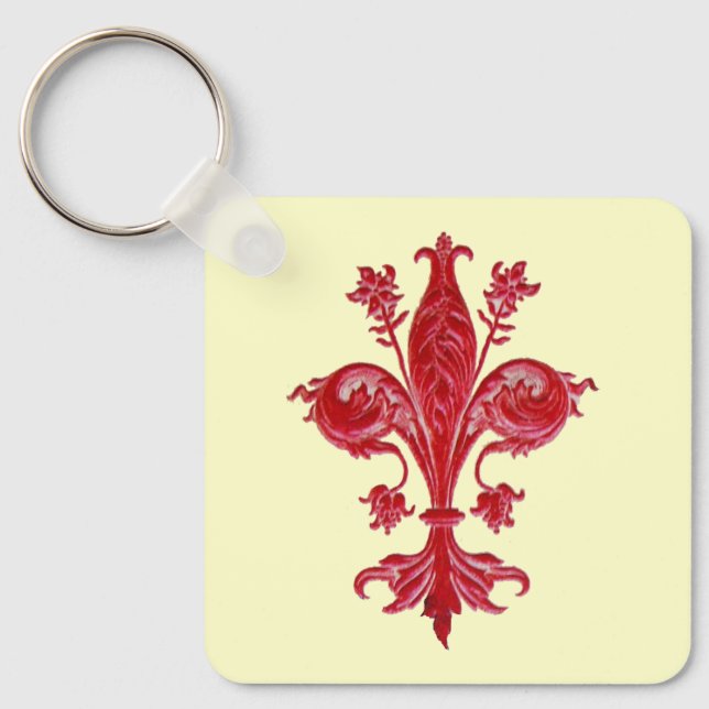 ANTIQUE FLORENTINE FLEUR DE LISE ,Cream Schlüsselanhänger (Vorderseite)