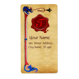 ANTIQUE FLORENTINE PARCHMENT ROTE WAX SIEGEL MONOG