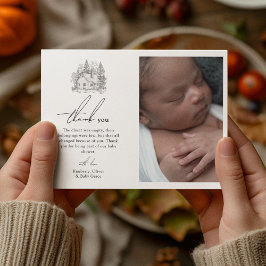 Antique Forest Animals Baby Dusche Dankeskarte