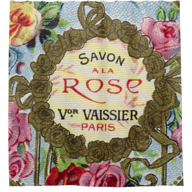 Antique Français Rose Parfum Douche rideau (Devant)