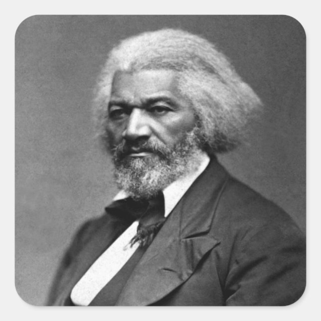 Antique Frederick Douglass Portrait Quadratischer Aufkleber (Vorderseite)