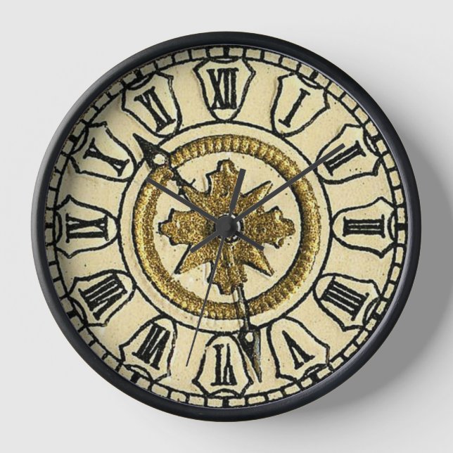 Antique Gilt Clock Face Steampunk Uhr (Vorderseite)