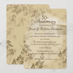 Antique Gold Country Barn 50. Hochzeitstag Einladung