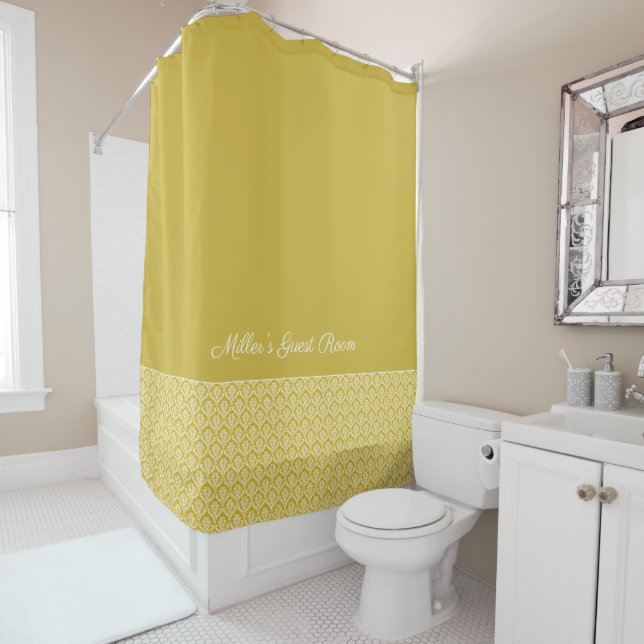 Antique Gold Damask Muster Bath Duschvorhang (Beispiel)