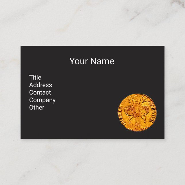 ANTIQUE GOLD FLORENTINE FORINT Black Visitenkarte (Vorderseite)