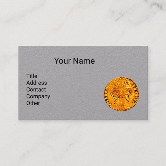 ANTIQUE GOLD FLORENTINE FORINT Graues Papier Visitenkarte (Vorderseite)