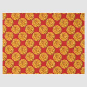ANTIQUE GOLD FLORENTINE FORINT Royal Red Seidenpapier