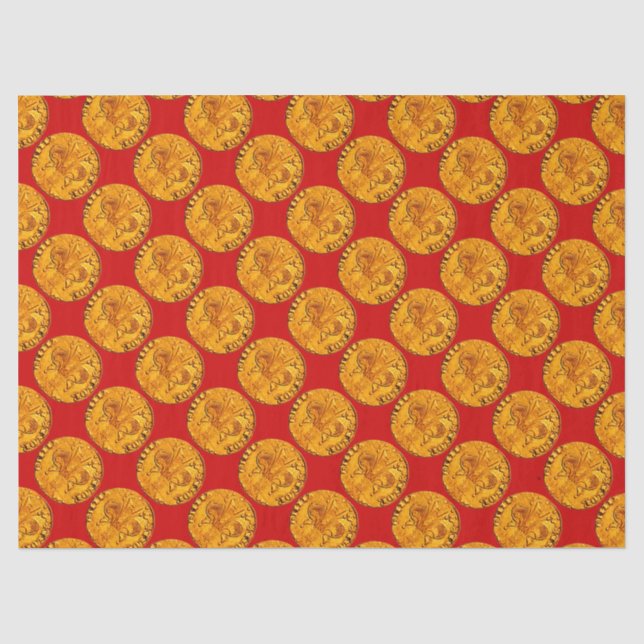 ANTIQUE GOLD FLORENTINE FORINT Royal Red Seidenpapier (Vorderseite)